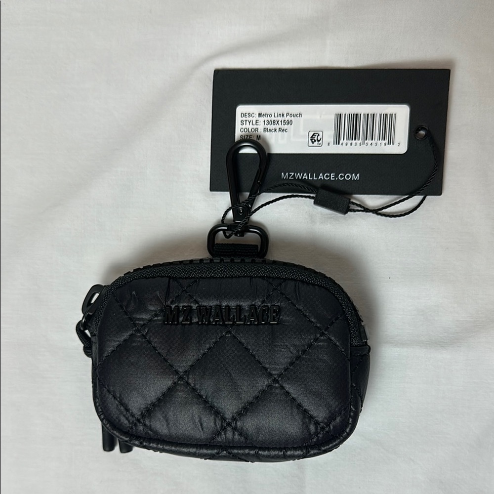 MZ Wallace Black Quilted Link Pouch NWT